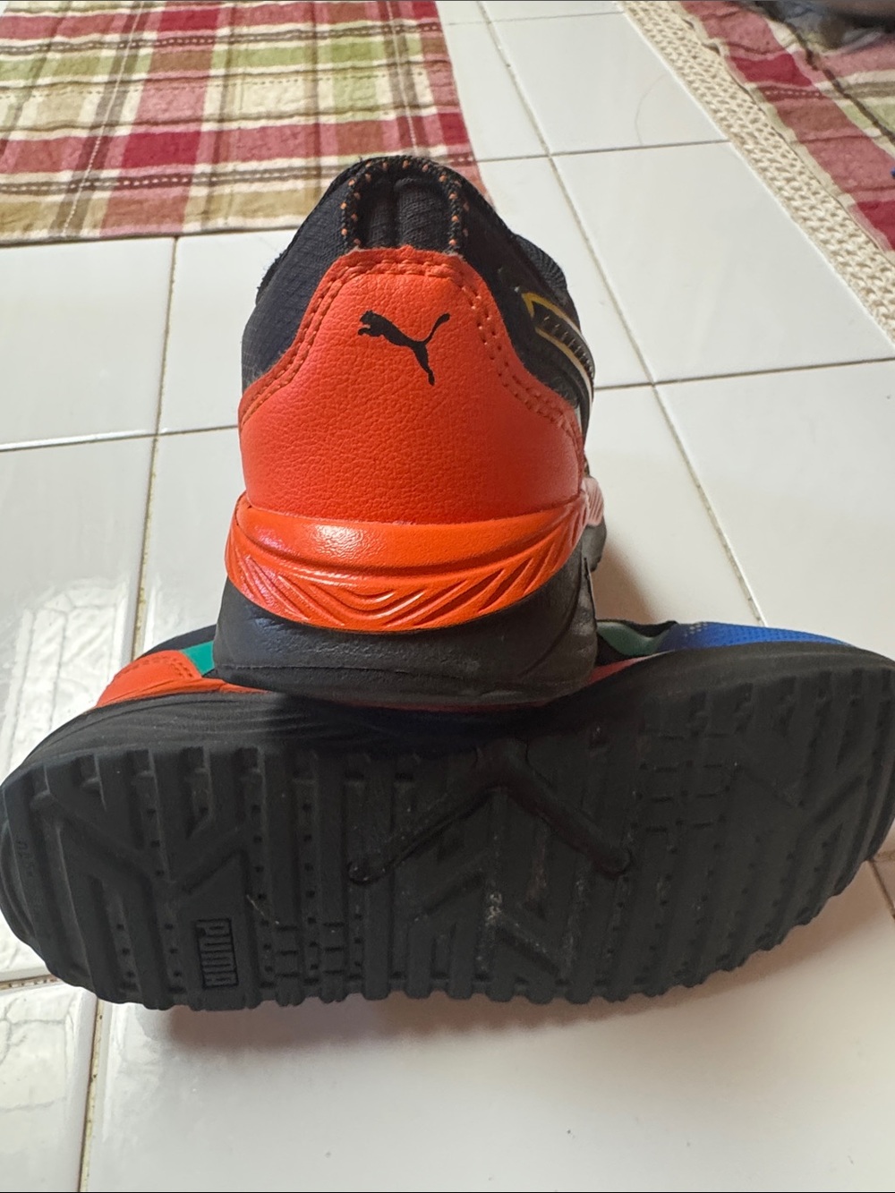 Puma Kids Black Sneakers with Blue, Teal & Orange AccentsBoys - Picture 2 of 6